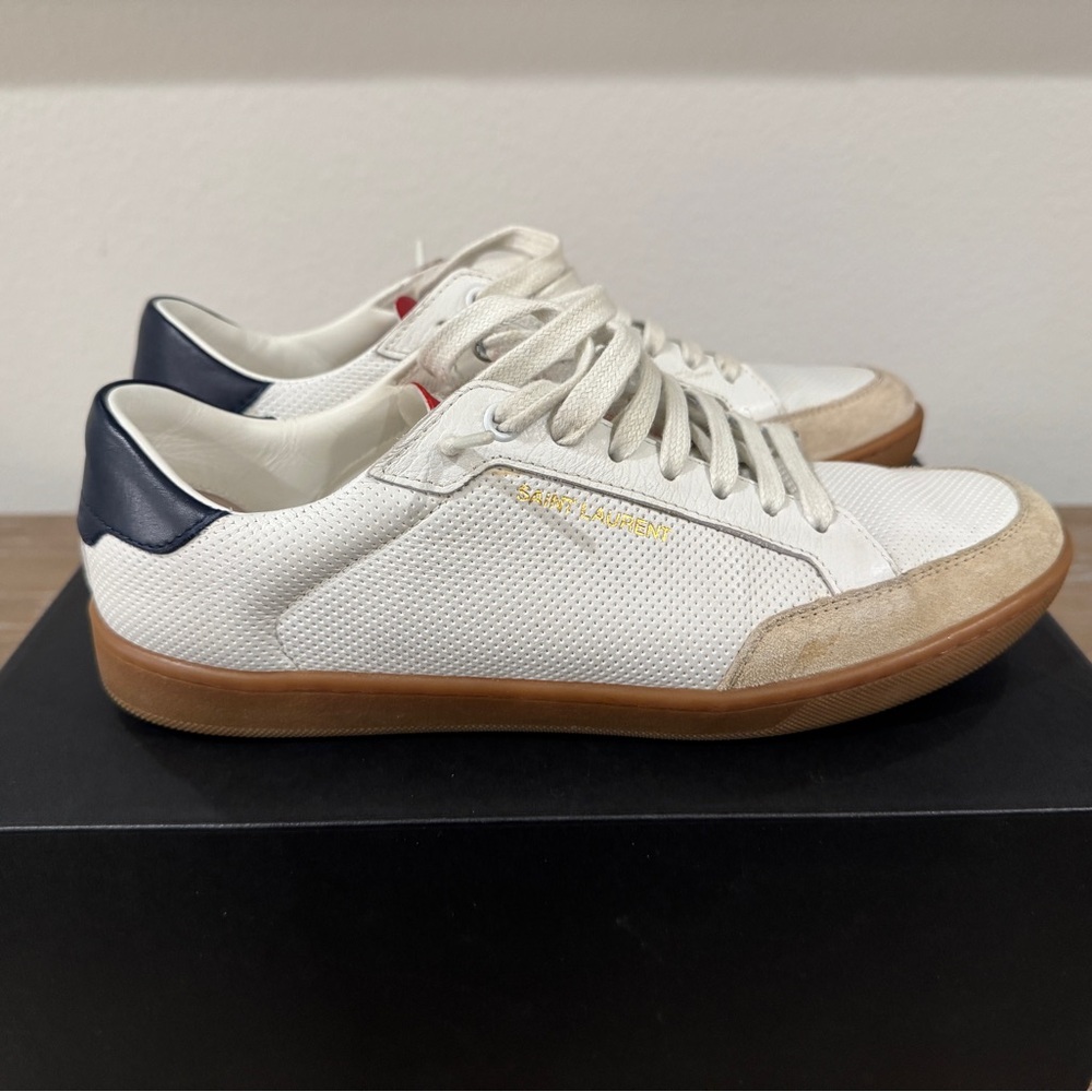 Women’s – Saint Laurent White and Navy Sneakers